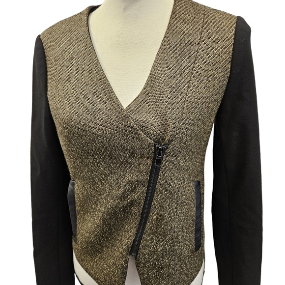 Tibi Asymmetrical Tweed Zip Blazer - Picture 7 of 8